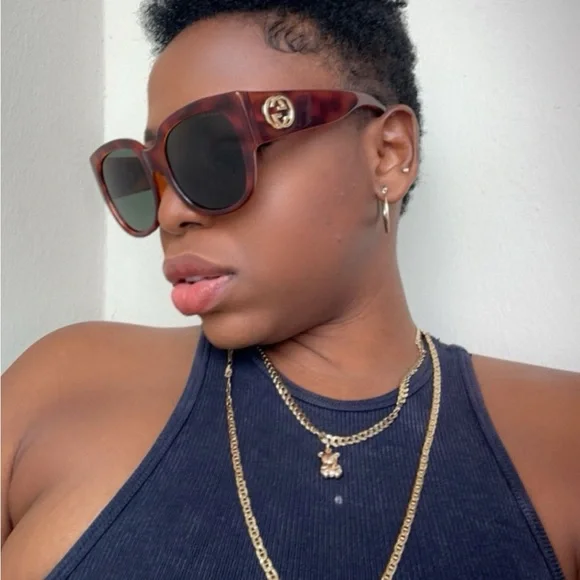New ? - Authentic Gucci Havana Round Sunglasses GG0142SA 002 Gucci GG0142SA Havana Round Women main image 4